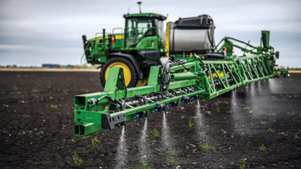 Chemical-proof RFID tag on tractor sprayer nozzle